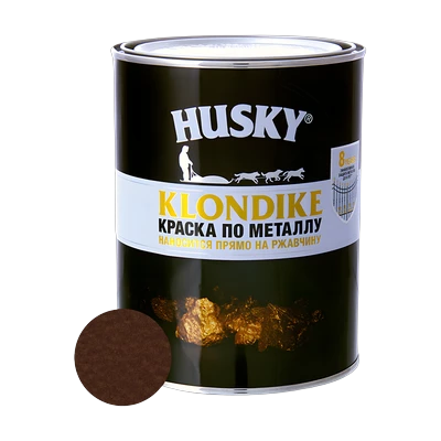 Краска по металлу Husky Klondike с молотковым эффектом, темно-коричневый 0,9 л