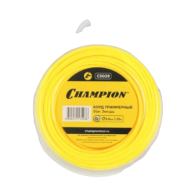 Леска для триммера Champion 3,0 мм 25 м звезда (C5029)