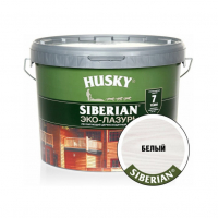 Эко-лазурь для дерева Husky Siberian полуматовая, белая (2,5 л)