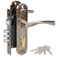 Замок врезной Avers 1023/60-AВ,3 бронза