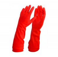 Перчатки хозяйственные удлиненные, красные
