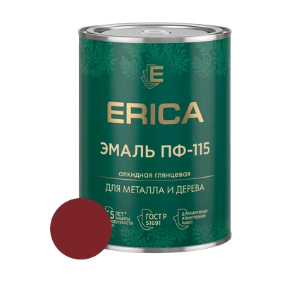 Эмаль алкидная ПФ-115 Erica, вишневая 0,8 кг