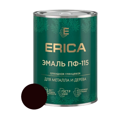 Эмаль алкидная ПФ-115 Erica, шоколадная 0,8 кг