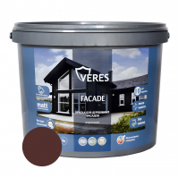 Краска Veres Facade для деревянных фасадов акриловая матовая, шоколадный бархат 2,7 л