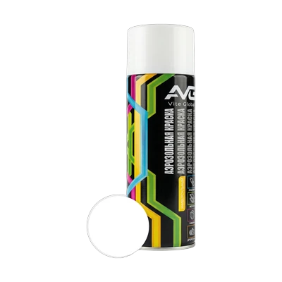 Эмаль аэрозольная AVG акриловая RAL 9003, белый глянец 380 г