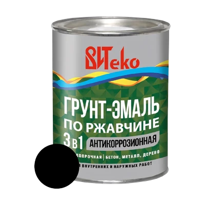 Грунт-Эмаль по ржавчине ВИТеко, черная 0,4 кг