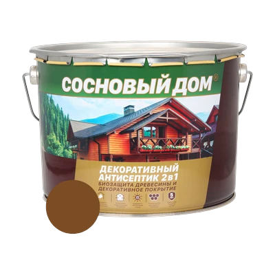 Состав декоративно-защитный Сосновый дом для древесины, тиковое дерево 2,7 л