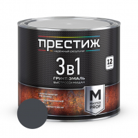 <b>Грунт</b>-эмаль по ржавчине Престиж 3 в 1 быстросохнущая, графитовый серый RAL 7024 1,9 кг