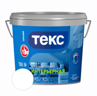 Краска Текс Профи для стен и потолков Интерьерная, белый база А 1,8 л