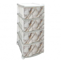 Комод пластиковый Violet Мрамор 4-х секционный