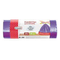 Пакеты для мусора с завязками, Komfi 30 л (20 шт)