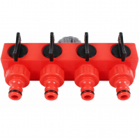 Распределитель четырехканальный GRINDA, внутренняя резьба 3/4"-1"