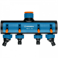 Распределитель четырехканальный GRINDA, внешняя резьба 3/4"-1"