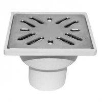 Трап прямой 50 100х100мм, с металлической решеткой