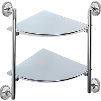 Полка 2-х ярусная, стекло хром Haiba L1907-2
