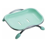 Мыльница P208-3 пластиковая на металлических ножках, зеленая