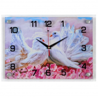 Часы настенные 25х35 см Голуби павлины