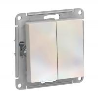 Выключатель Schneider Electric AtlasDesign 2-клавишный скрытой установки, без рамки, жемчуг (ATN000451)