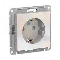 Розетка Schneider Electric AtlasDesign 1-местная с/з скрытой установки без рамки, жемчуг (ATN000443)