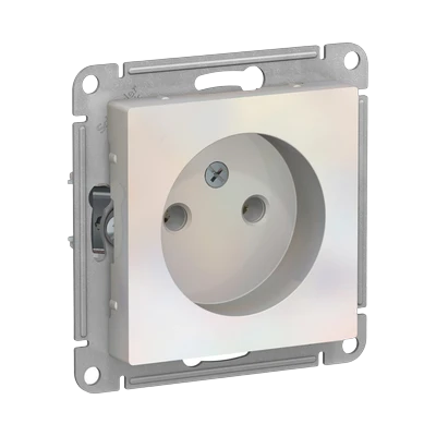 Розетка Schneider Electric AtlasDesign 1-местная б/з скрытой установки без рамки, жемчуг (ATN000441)