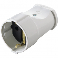 Штепсель 16А 250В белый (земля), Makel (10003)