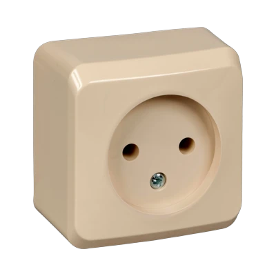 Розетка Schneider Electric Этюд 1-местная б/з открытой установки, кремовый (SCPA16-001K)