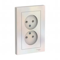 Розетка Schneider Electric AtlasDesign 2-местная б/з скрытой установки, жемчуг (ATN000420)
