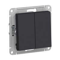 Выключатель Schneider Electric AtlasDesign 2-клавишный скрытой установки, без рамки, карбон (ATN001051)