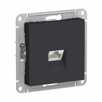 Розетка Schneider Electric AtlasDesign RJ45 скрытой установки без рамки, карбон (ATN001083)