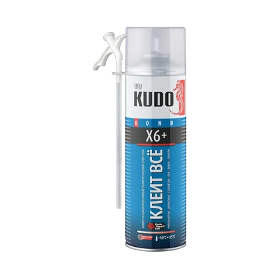 Клей-пена монтажная Kudo X6+ Клеит всё бытовая 650 мл