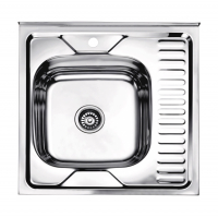 Мойка накладная Ledeme L96060-6L полированная 600х600 мм, левая