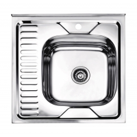 Мойка накладная Ledeme L96060-6R полированная 600х600 мм, правая