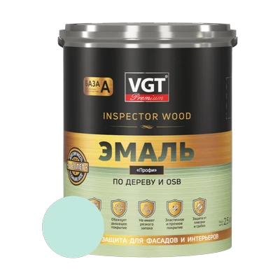 Эмаль акриловая VGT Профи по дереву, дымчато-голубой 1 кг