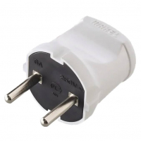 Вилка прямая 6А 250В белая, Makel