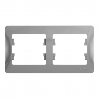 Рамка Glossa 2-местная, алюминий