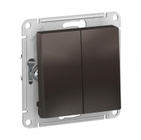 Выключатель Schneider Electric AtlasDesign 2-клавишный скрытой установки, без рамки, мокко (ATN000651)