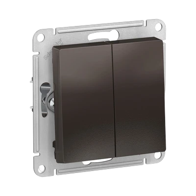 Выключатель Schneider Electric AtlasDesign 2-клавишный скрытой установки, без рамки, мокко (ATN000651)