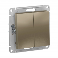 Выключатель Schneider Electric AtlasDesign 2-клавишный скрытой установки, без рамки, шампань (ATN000551)