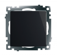 Выключатель Stekker Катрин 1-клавишный скрытой установки без рамки, черный (GLS10-7103-05)