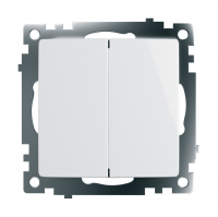 Выключатель Stekker Катрин 2-клавишный скрытой установки без рамки, белый (GLS10-7104-01)