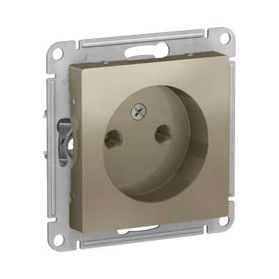 Розетка Schneider Electric AtlasDesign 1-местная б/з скрытой установки без рамки, шампань (ATN000541)