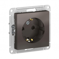 Розетка Schneider Electric AtlasDesign 1-местная с/з скрытой установки без рамки, мокко (ATN000943)