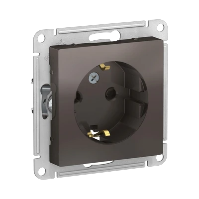 Розетка Schneider Electric AtlasDesign 1-местная с/з скрытой установки без рамки, мокко (ATN000943)