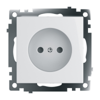 Розетка Катрин 1-местная без заземления, скрытой установки, белая (без рамки)