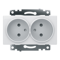 Розетка Катрин 2-местная без заземления, скрытой установки, с защитной шторкой, белый (без рамки)