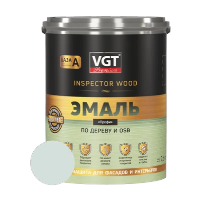 Эмаль акриловая VGT Профи по дереву, стальной серый 1 кг