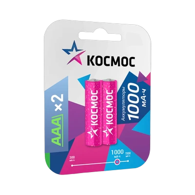 Аккумулятор Космос R03 1000mAh, 1 шт