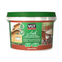 Лак акриловый VGT для наружных и внутренних работ, глянцевый 2,2 кг