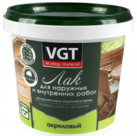 Лак акриловый VGT для наружных и внутренних работ, матовый 0,9 кг