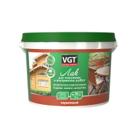Лак акриловый VGT для наружных и внутренних работ, глянцевый 0,9 кг